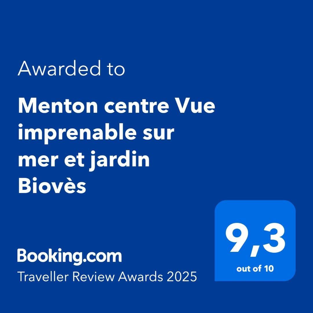 Menton Centre Vue Imprenable Sur Mer Et Jardin Bioves Eksteriør billede